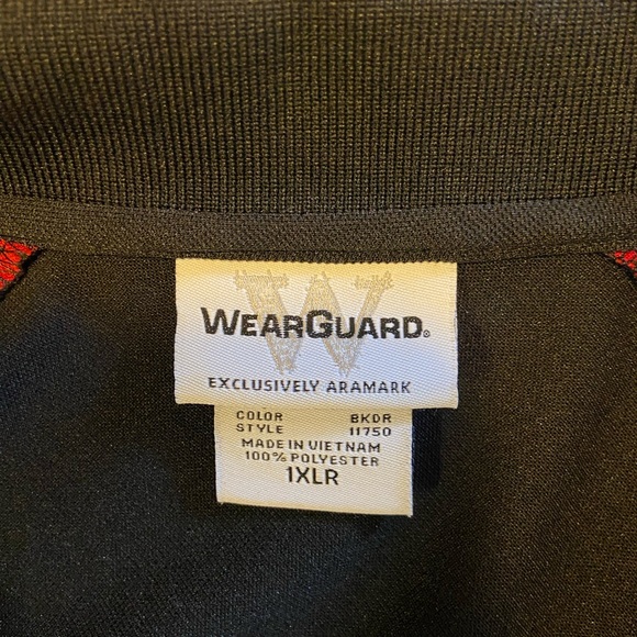 2 Aramark Wear Guard Performance Blk/Red Color block Polo Shirts both size XL - Picture 2 of 8